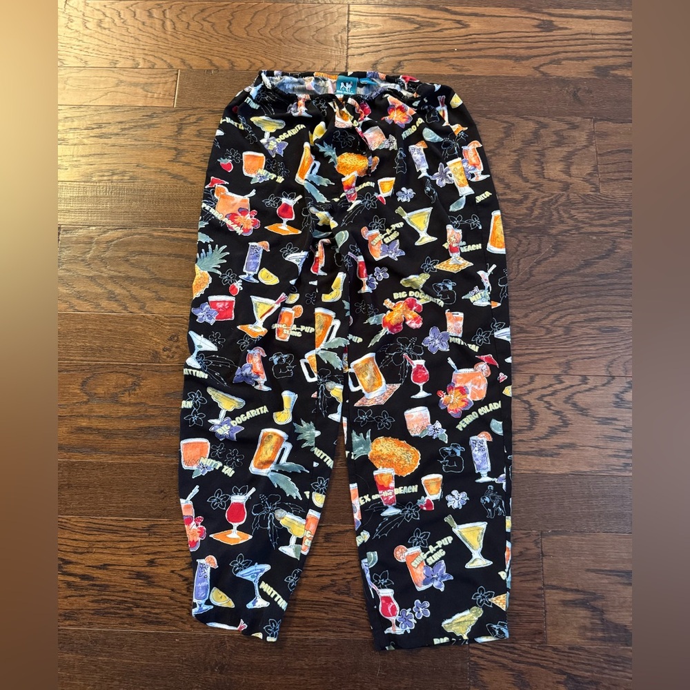 Big Dogs vintage 90’s baggy fit men’s size XL dogaritta Black Pants beach theme